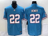 Men's Tennessee Titans #22 Derrick Henry Light Blue 2023 F.U.S.E. Vapor Limited Throwback Stitched Football Jersey,baseball caps,new era cap wholesale,wholesale hats